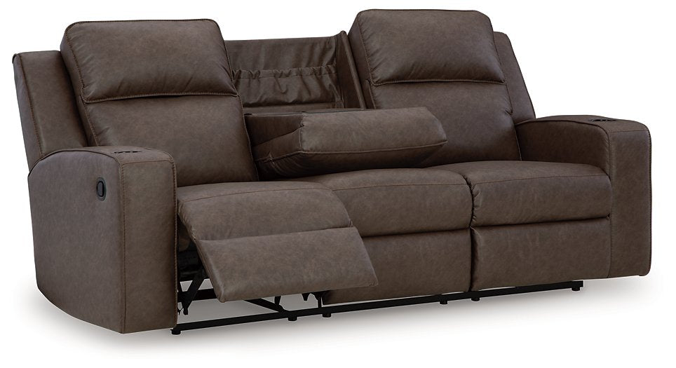 Lavenhorne Reclining Sofa with Drop Down Table - MR ZEE FURNITURE