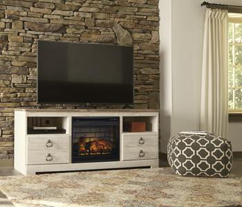 Willowton 64" TV Stand with Electric Fireplace - MR ZEE FURNITURE