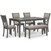 Wrenning Dining Table and 4 Chairs and Bench (Set of 6) - MR ZEE FURNITURE