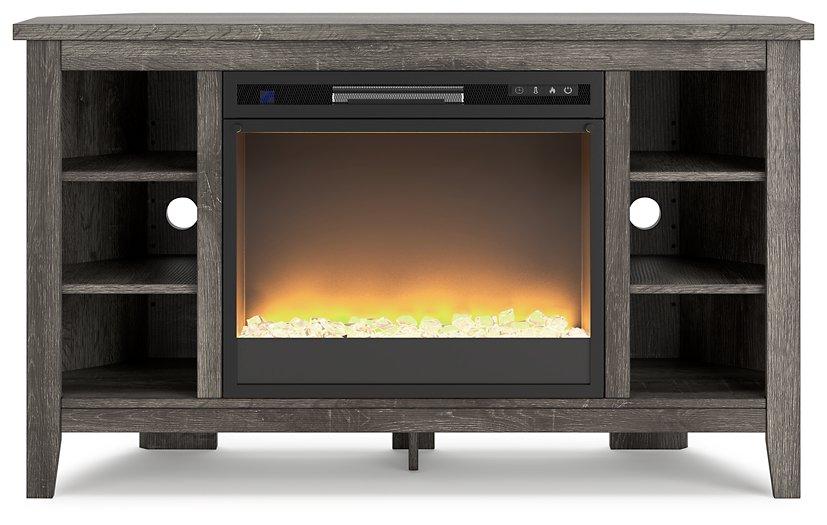 Arlenbry Corner TV Stand with Electric Fireplace - MR ZEE FURNITURE