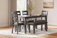 Bridson Dining Table and Chairs with Bench (Set of 6) - MR ZEE FURNITURE