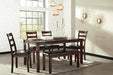 Coviar Dining Table and Chairs with Bench (Set of 6) - MR ZEE FURNITURE