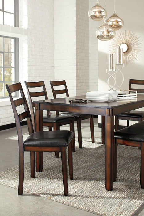 Coviar Dining Table and Chairs with Bench (Set of 6) - MR ZEE FURNITURE