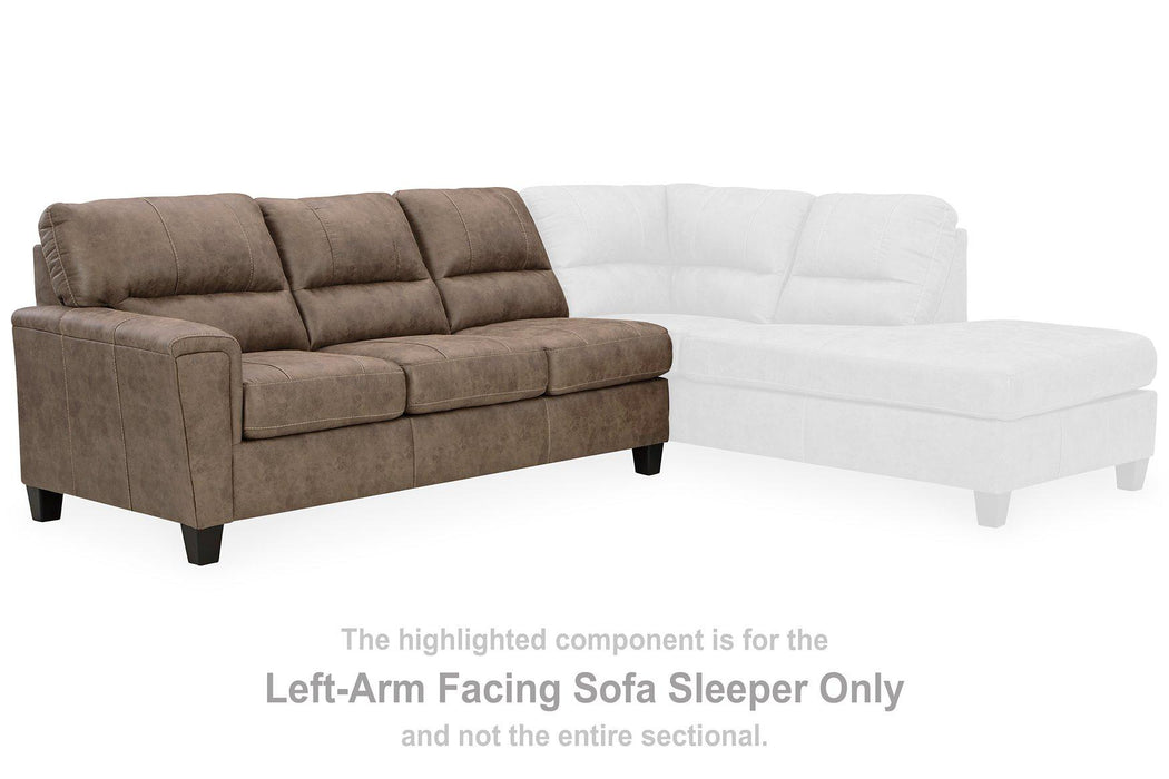 Navi 2-Piece Sectional Sofa Sleeper Chaise - MR ZEE FURNITURE