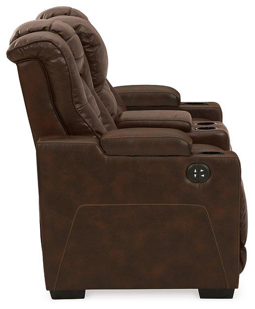 Owner's Box Power Reclining Loveseat with Console - MR ZEE FURNITURE