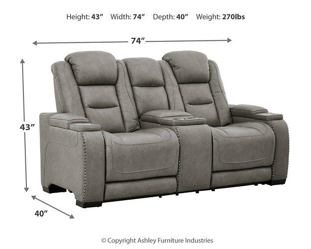 The Man-Den Power Reclining Loveseat with Console - MR ZEE FURNITURE