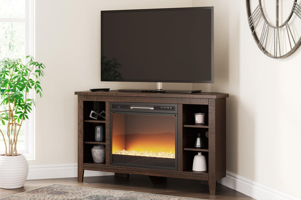 Camiburg Corner TV Stand with Electric Fireplace - MR ZEE FURNITURE