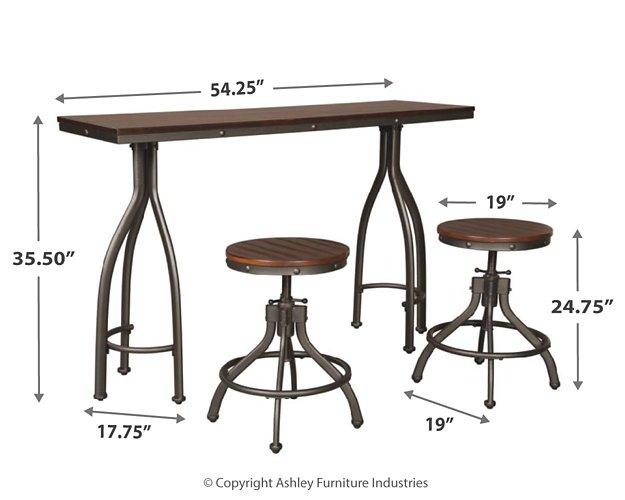 Odium Counter Height Dining Table and Bar Stools (Set of 3) - MR ZEE FURNITURE