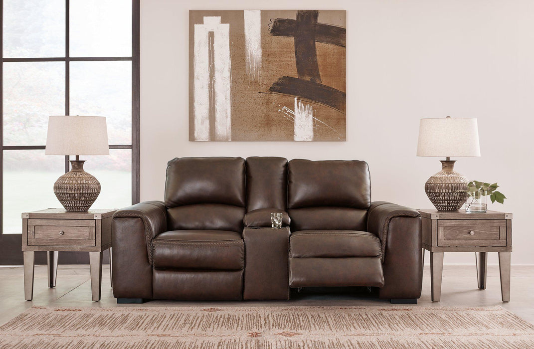 Alessandro Power Reclining Loveseat with Console - MR ZEE FURNITURE