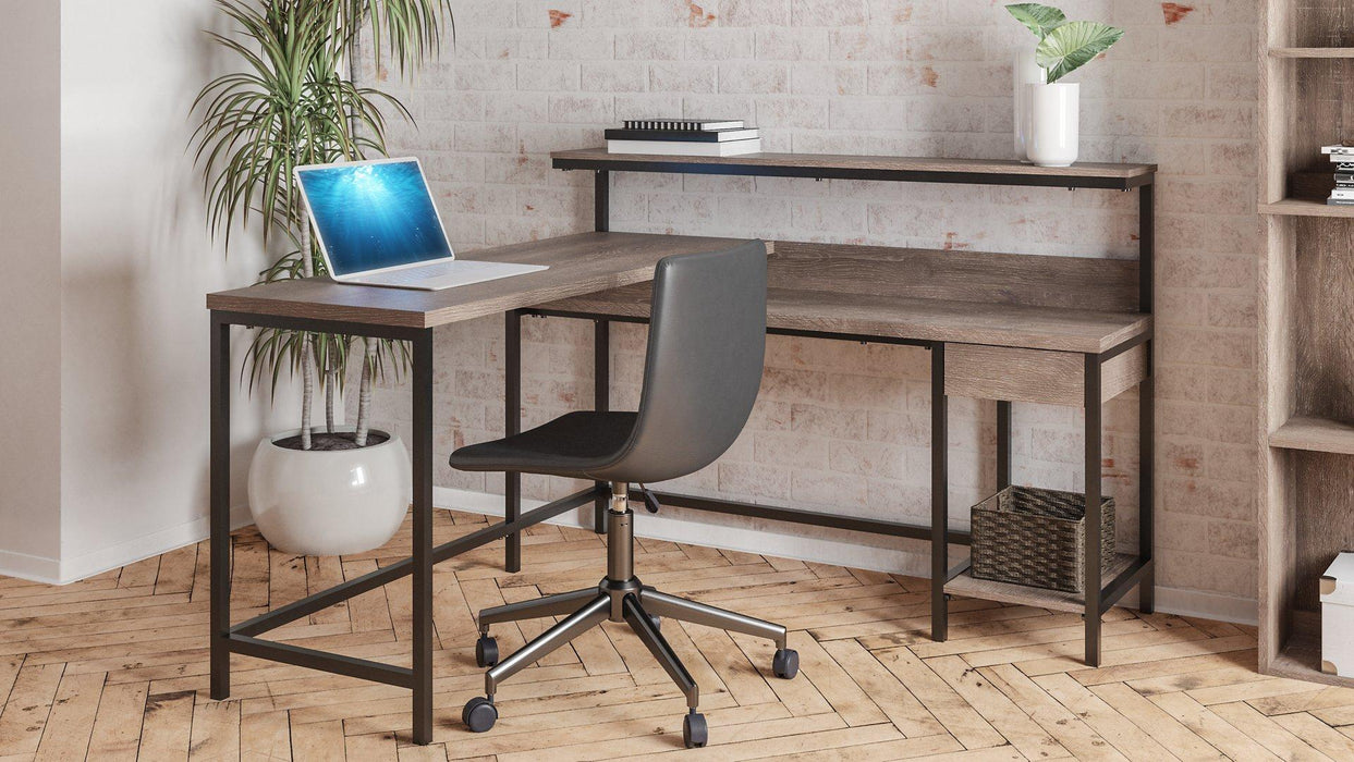 Arlenbry Home Office L-Desk with Storage - MR ZEE FURNITURE