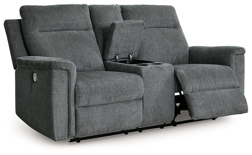 Barnsana Power Reclining Loveseat with Console - MR ZEE FURNITURE