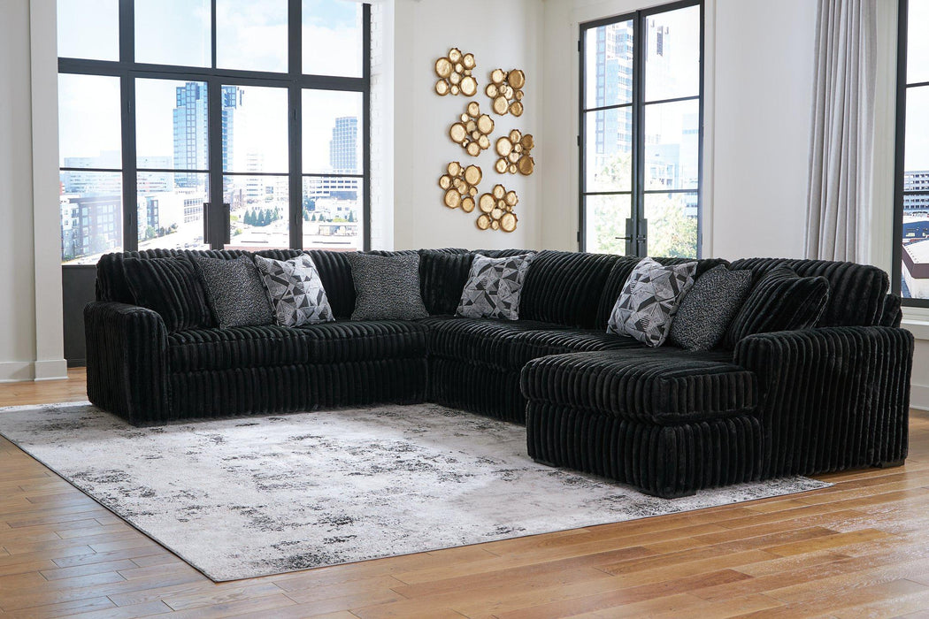 Midnight-Madness Sectional with Chaise - MR ZEE FURNITURE