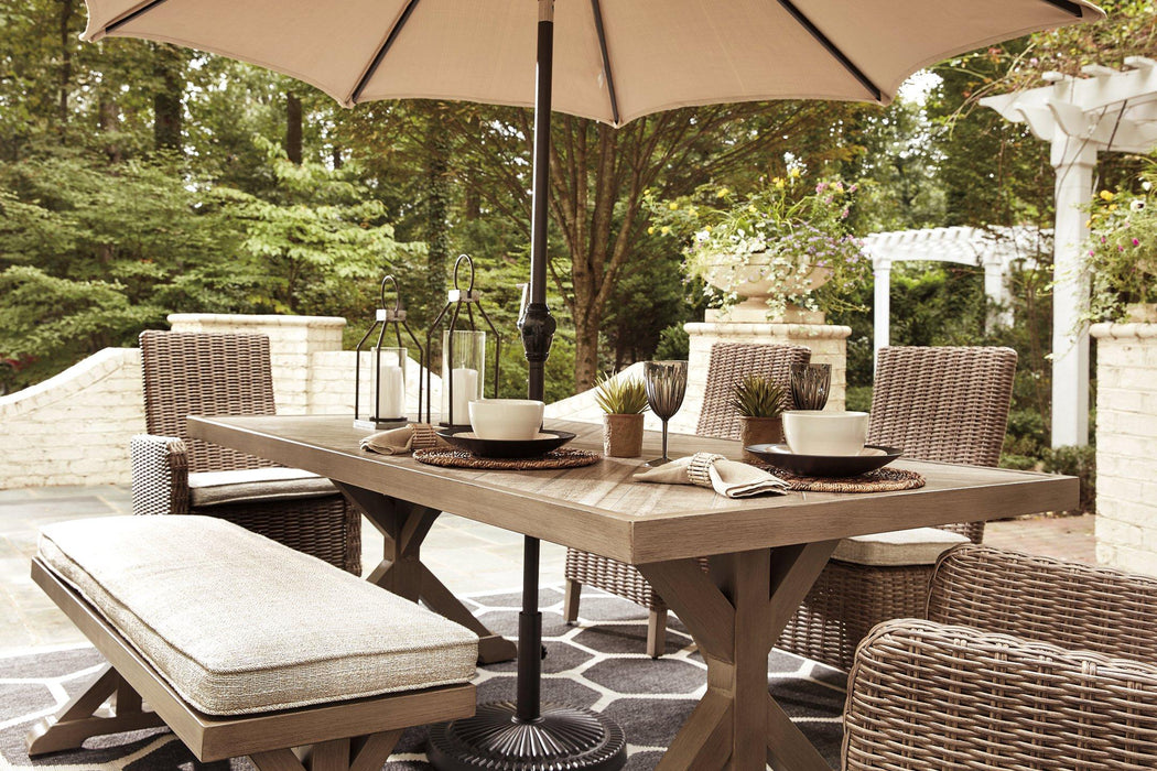 Beachcroft Dining Table with Umbrella Option - MR ZEE FURNITURE