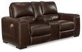 Alessandro Power Reclining Loveseat with Console - MR ZEE FURNITURE