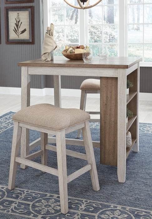 Skempton Counter Height Dining Table and Bar Stools (Set of 3) - MR ZEE FURNITURE