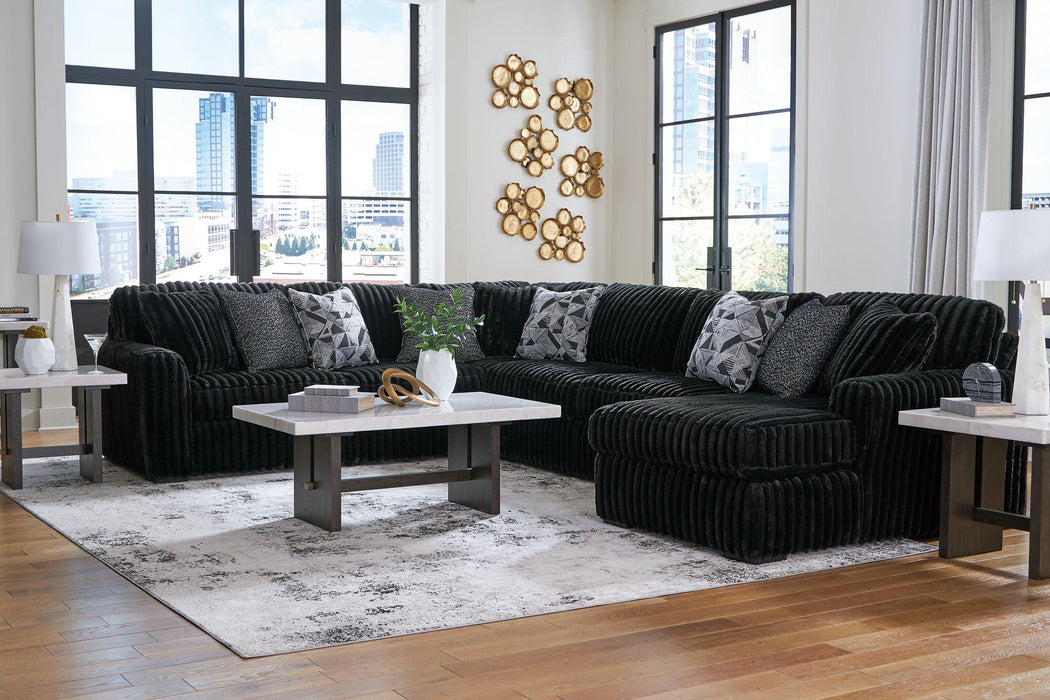 Midnight-Madness Sectional with Chaise - MR ZEE FURNITURE