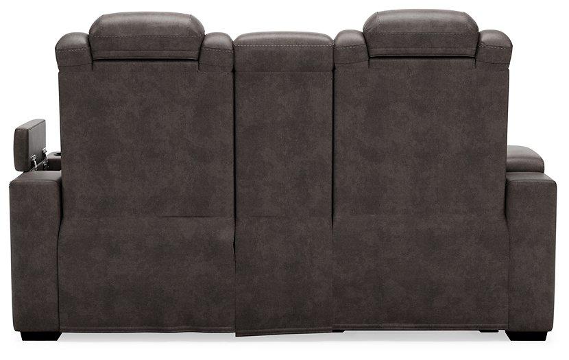 HyllMont Power Reclining Loveseat with Console - MR ZEE FURNITURE