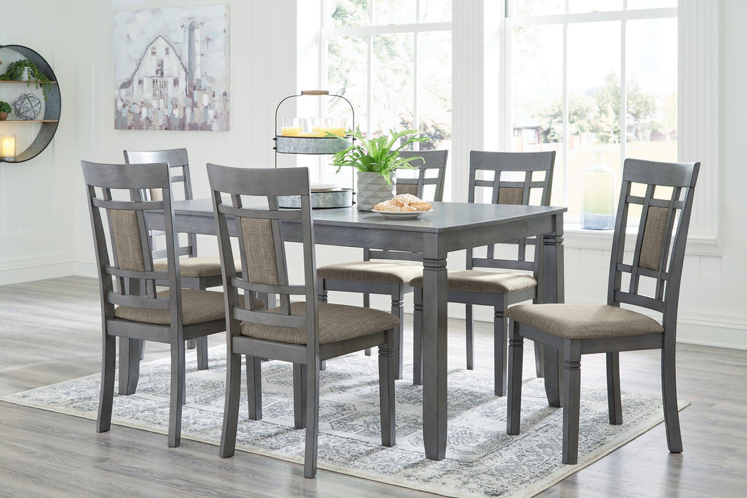 Jayemyer Dining Table and Chairs (Set of 7) - MR ZEE FURNITURE