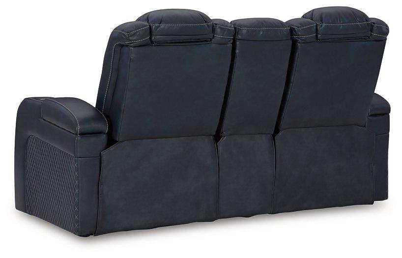 Fyne-Dyme Power Reclining Loveseat with Console - MR ZEE FURNITURE