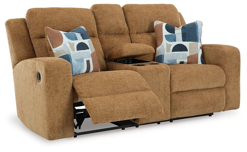 Kanlow Reclining Loveseat with Console - MR ZEE FURNITURE