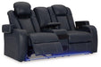 Fyne-Dyme Power Reclining Loveseat with Console - MR ZEE FURNITURE