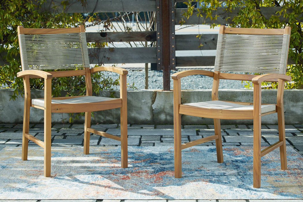 Janiyah Outdoor Dining Arm Chair (Set of 2) - MR ZEE FURNITURE