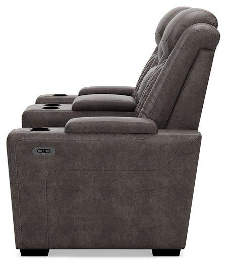 HyllMont Power Reclining Loveseat with Console - MR ZEE FURNITURE