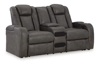 Fyne-Dyme Power Reclining Loveseat with Console - MR ZEE FURNITURE