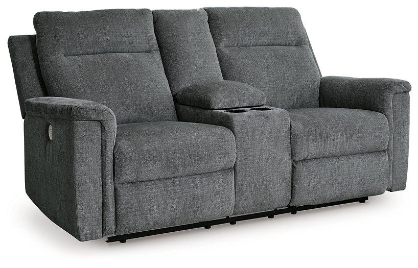 Barnsana Power Reclining Loveseat with Console - MR ZEE FURNITURE