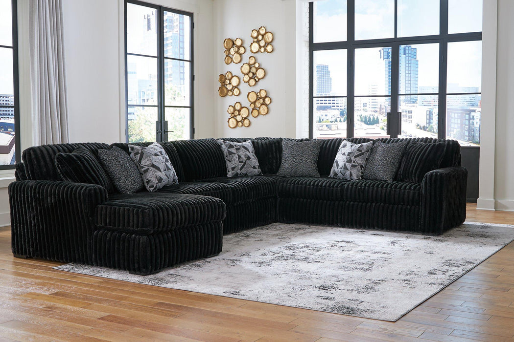 Midnight-Madness Sectional with Chaise - MR ZEE FURNITURE