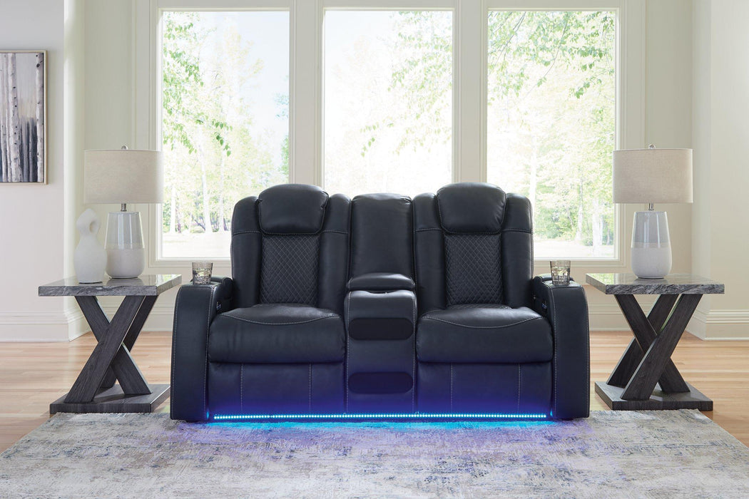 Fyne-Dyme Power Reclining Loveseat with Console - MR ZEE FURNITURE