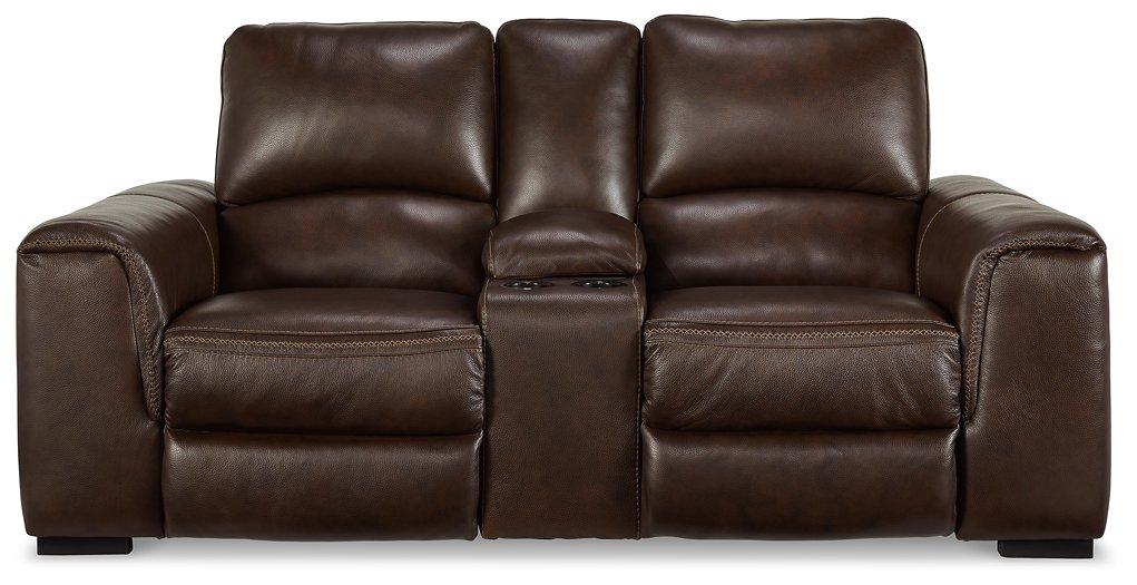 Alessandro Power Reclining Loveseat with Console - MR ZEE FURNITURE