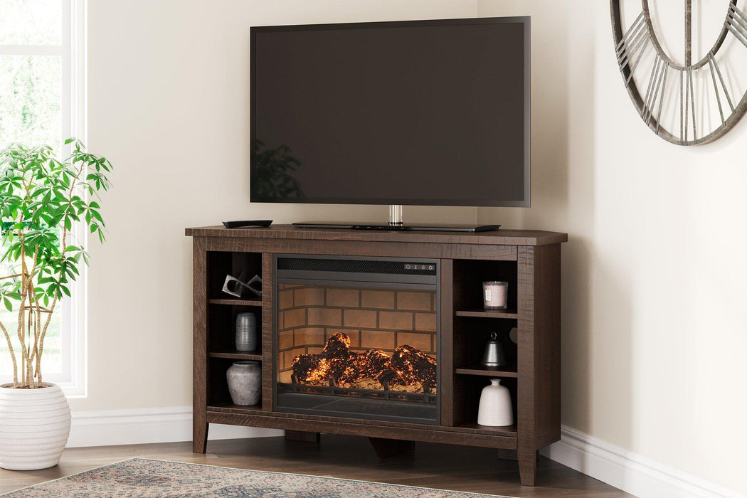 Camiburg Corner TV Stand with Electric Fireplace - MR ZEE FURNITURE