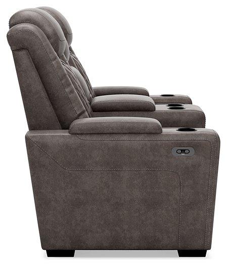 HyllMont Power Reclining Loveseat with Console - MR ZEE FURNITURE