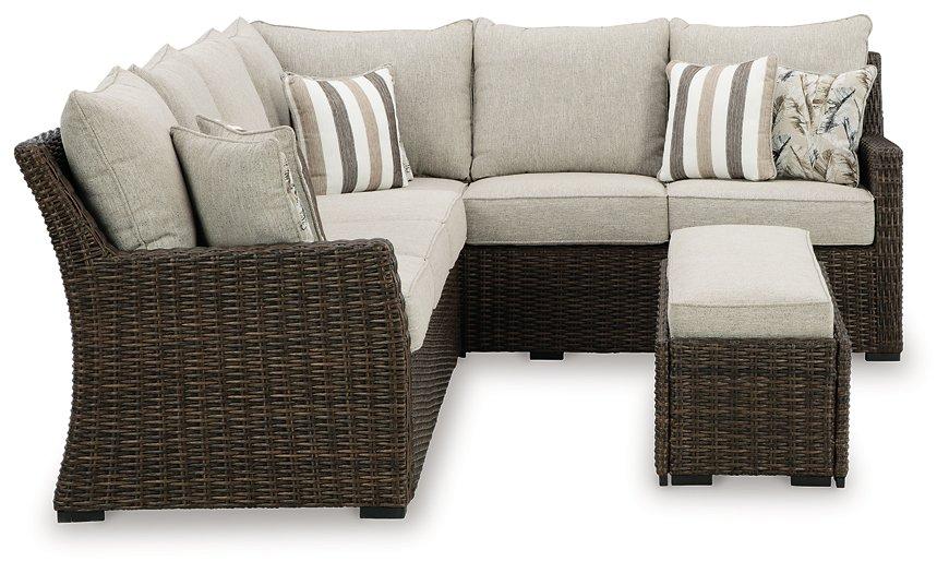 Brook Ranch Outdoor Sofa Sectional/Bench with Cushion (Set of 3) - MR ZEE FURNITURE