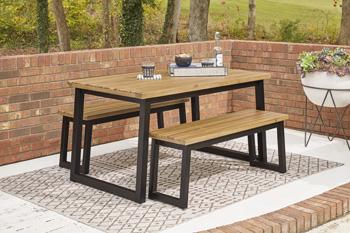 Town Wood Outdoor Dining Table Set (Set of 3) - MR ZEE FURNITURE