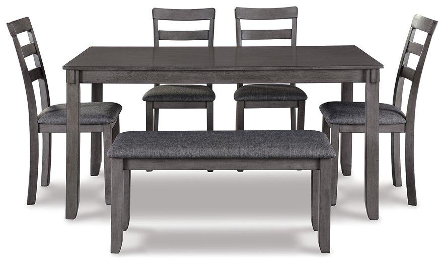 Bridson Dining Table and Chairs with Bench (Set of 6) - MR ZEE FURNITURE