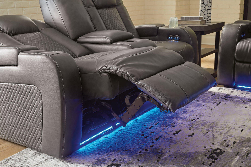 Fyne-Dyme Power Reclining Loveseat with Console - MR ZEE FURNITURE