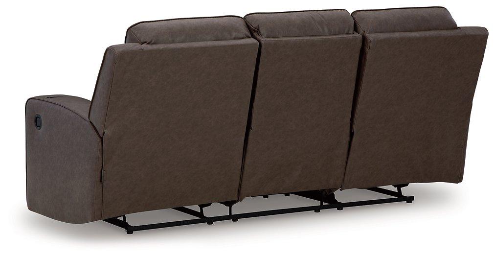 Lavenhorne Reclining Sofa with Drop Down Table - MR ZEE FURNITURE