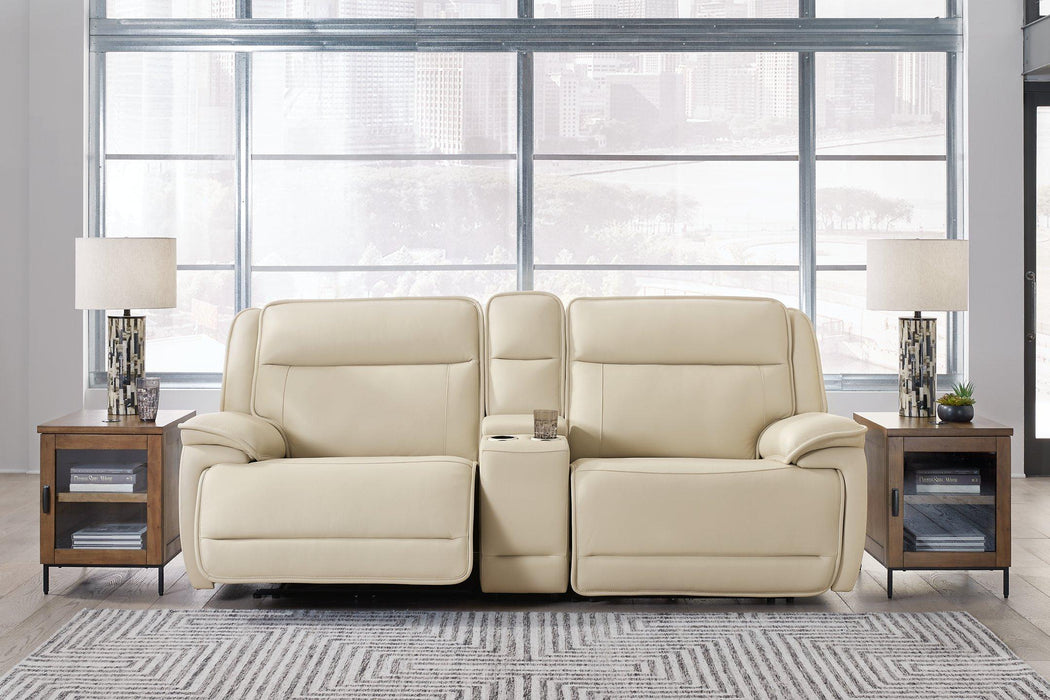 Double Deal Power Reclining Loveseat Sectional with Console - MR ZEE FURNITURE