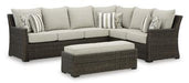 Brook Ranch Outdoor Sofa Sectional/Bench with Cushion (Set of 3) - MR ZEE FURNITURE