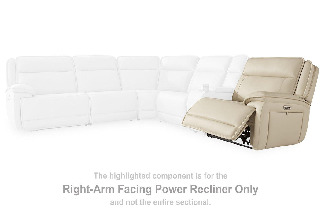 Double Deal Power Reclining Loveseat Sectional - MR ZEE FURNITURE