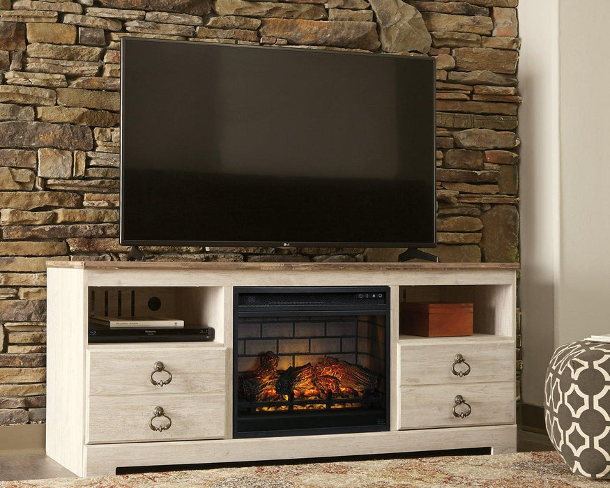 Willowton 64" TV Stand with Electric Fireplace - MR ZEE FURNITURE