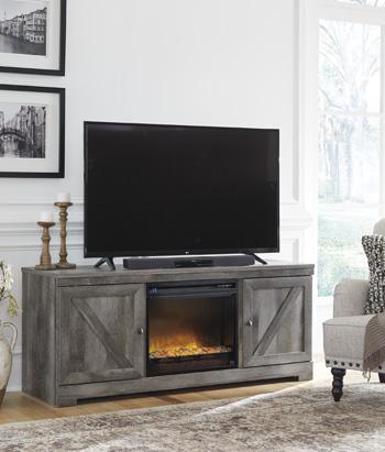 Wynnlow 63" TV Stand with Electric Fireplace - MR ZEE FURNITURE