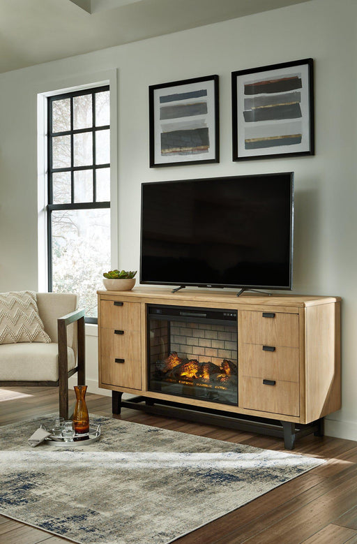 Freslowe TV Stand with Electric Fireplace - MR ZEE FURNITURE