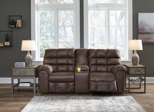 Derwin Reclining Loveseat with Console - MR ZEE FURNITURE