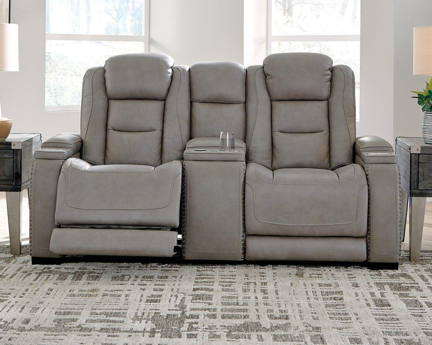 The Man-Den Power Reclining Loveseat with Console - MR ZEE FURNITURE