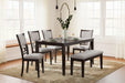 Langwest Dining Table and 4 Chairs and Bench (Set of 6) - MR ZEE FURNITURE