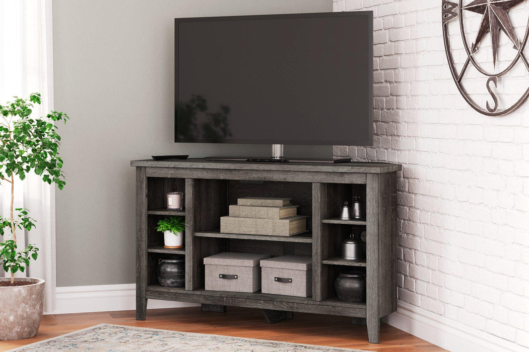 Arlenbry Corner TV Stand with Electric Fireplace - MR ZEE FURNITURE