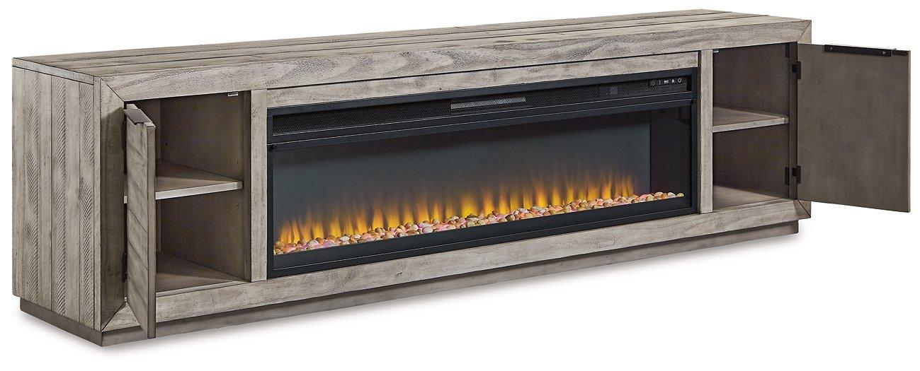 Naydell 92" TV Stand with Electric Fireplace - MR ZEE FURNITURE